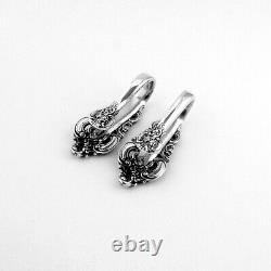 Grande Baroque Nappin Clips Paire Wallace Sterling Argent 1941