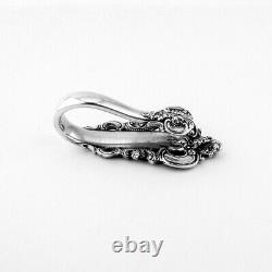 Grande Baroque Nappin Clips Paire Wallace Sterling Argent 1941