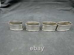 Lot de 4 anciens anneaux de serviette en argent sterling de la Webster Co. avec monogrammes, 70 grammes.