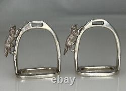 Mappin & Webb 1937 Silver Sterling Stirrup & Fox Equestrian Napkin Rings 85186