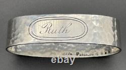 Nom de l'anneau de serviette en argent sterling gravé RUTH International