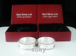 Nouvelle Paire Sterling Silver Napkin Ring Cadeau De Baptême Casé, Scottish Hallmarked