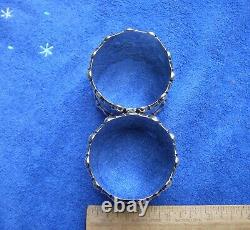 Pair Mauser Lourd Sterling Victorian Napkin Rings-wave Pattern Edge-mono's
