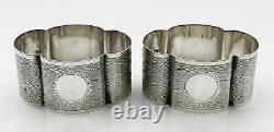 Pair Napkin Rings Sterling Silver George V Birmingham 1930 James Deakin & Sons