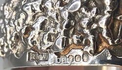 Paire d'anneaux de serviette en argent sterling anglais 1/2 par Richard M Whitehouse