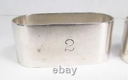 Paire vintage de bagues de serviette en argent sterling Gorham USA US Navy USS Loggerhead JEM