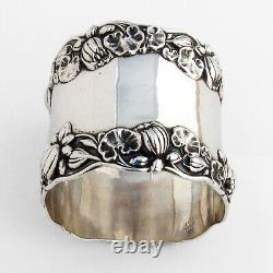 Pond Lily Napkin Ring Gorham Sterling Silver Mono Hlb