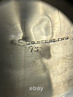 Porte-serviettes en argent sterling de la Antique National Silver Co. 73. NS Co.