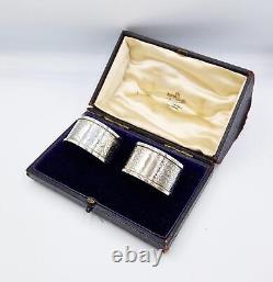 RINGS À SERVIETTES EN ARGENT STERLING ÉDOUARDIEN Birmingham 1904-1905