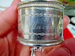 Rare Antique sterling silver Napkin ring Art Nouveau marqué s 350 des années 1890 Mono