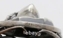 Rare Bois Et Hughes Sterling 3d Médaillon Napkin Ring