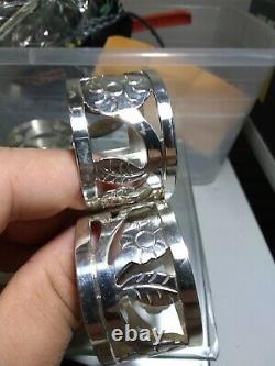 Taxco 4 Pièce. 925 Sterling Silver Napkin Ring Holder Livraison Gratuite