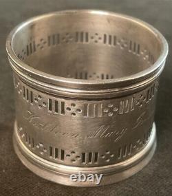 Tiffany Sterling Silver Pierced Nappkin Ring Nom Gravé Kathleen Mary Irvine
