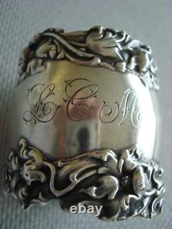 Unger Bros Silver Sterling Large Nappkin Ring 1 7/8 Art Nouveau Rare Beauté