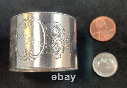 Victorian Brite Cut Sterling Silver Napkin Ring Nom Gravé George